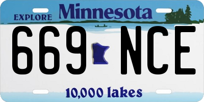 MN license plate 669NCE