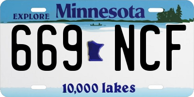 MN license plate 669NCF