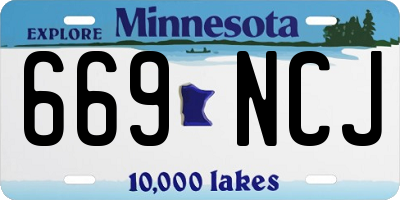 MN license plate 669NCJ