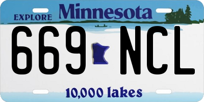 MN license plate 669NCL