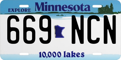 MN license plate 669NCN