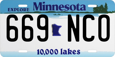 MN license plate 669NCO