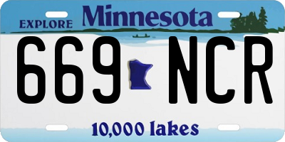 MN license plate 669NCR