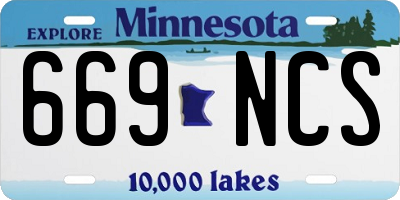 MN license plate 669NCS