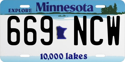 MN license plate 669NCW