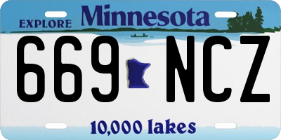MN license plate 669NCZ