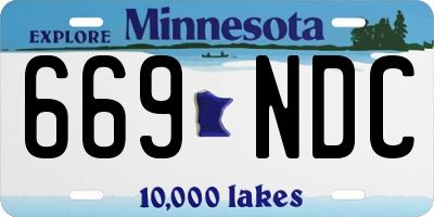 MN license plate 669NDC