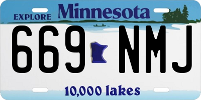 MN license plate 669NMJ