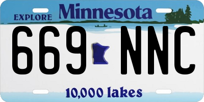 MN license plate 669NNC