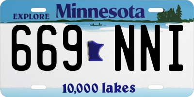 MN license plate 669NNI
