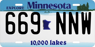 MN license plate 669NNW