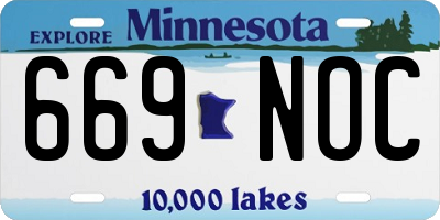 MN license plate 669NOC