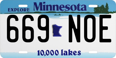 MN license plate 669NOE