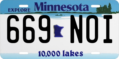 MN license plate 669NOI