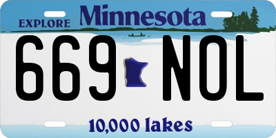 MN license plate 669NOL