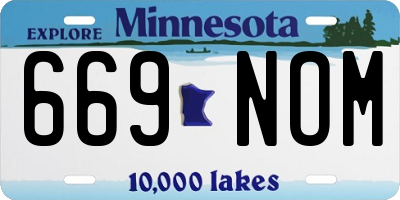 MN license plate 669NOM