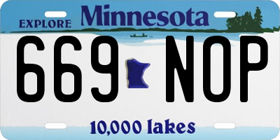 MN license plate 669NOP