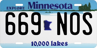 MN license plate 669NOS