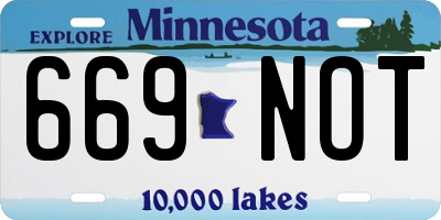 MN license plate 669NOT