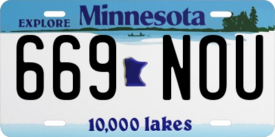 MN license plate 669NOU