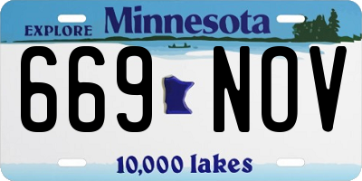 MN license plate 669NOV