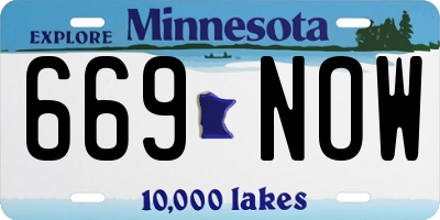 MN license plate 669NOW