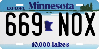 MN license plate 669NOX