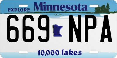 MN license plate 669NPA