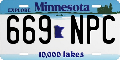 MN license plate 669NPC