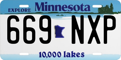 MN license plate 669NXP