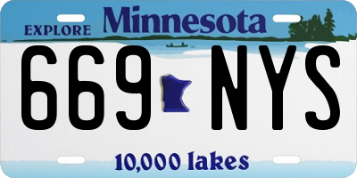 MN license plate 669NYS