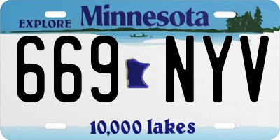 MN license plate 669NYV