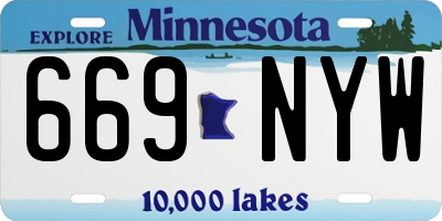 MN license plate 669NYW