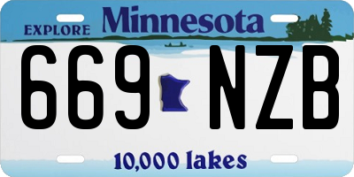 MN license plate 669NZB