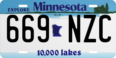 MN license plate 669NZC