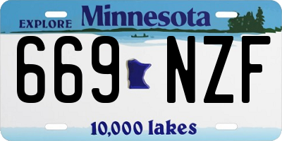MN license plate 669NZF