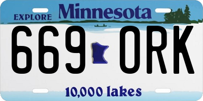 MN license plate 669ORK