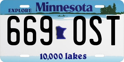 MN license plate 669OST