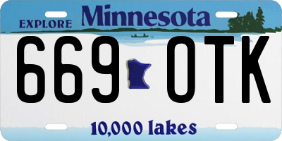 MN license plate 669OTK