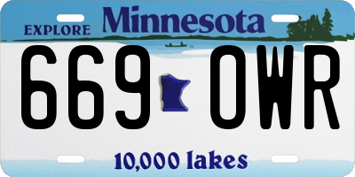 MN license plate 669OWR