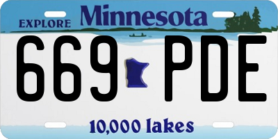 MN license plate 669PDE