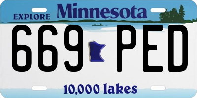 MN license plate 669PED