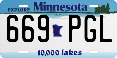 MN license plate 669PGL