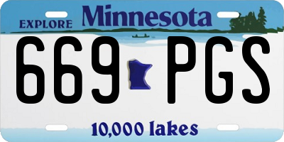MN license plate 669PGS
