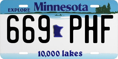 MN license plate 669PHF