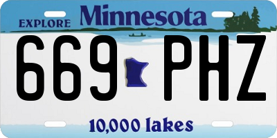 MN license plate 669PHZ