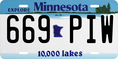 MN license plate 669PIW