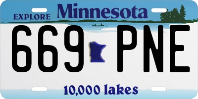 MN license plate 669PNE