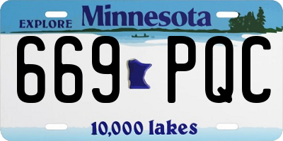 MN license plate 669PQC