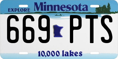 MN license plate 669PTS